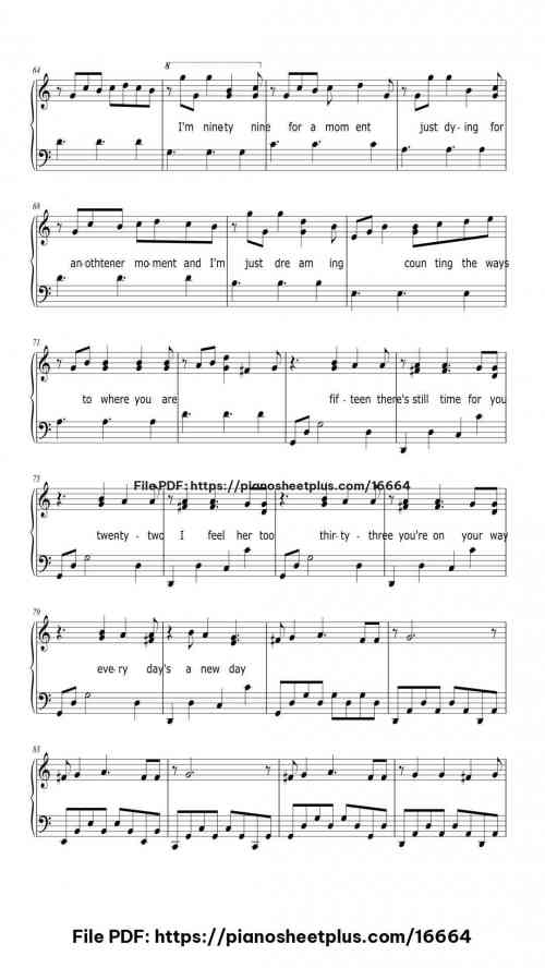 100 Years by Five for Fighting Level Beginner 9 100 Years piano sheet music free pdf