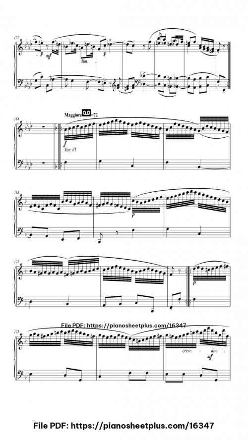 6 Variations in F Major, K. 54 by Wolfgang Amadeus Mozart Level Mid-Advanced 9 6 Variations in F Major, K. 54 piano sheet music free pdf