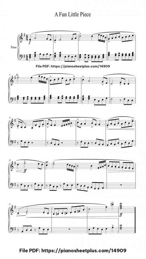 A Fun Little Piece by Cumdo Level Beginner 2 A Fun Little Piece piano sheet music free pdf