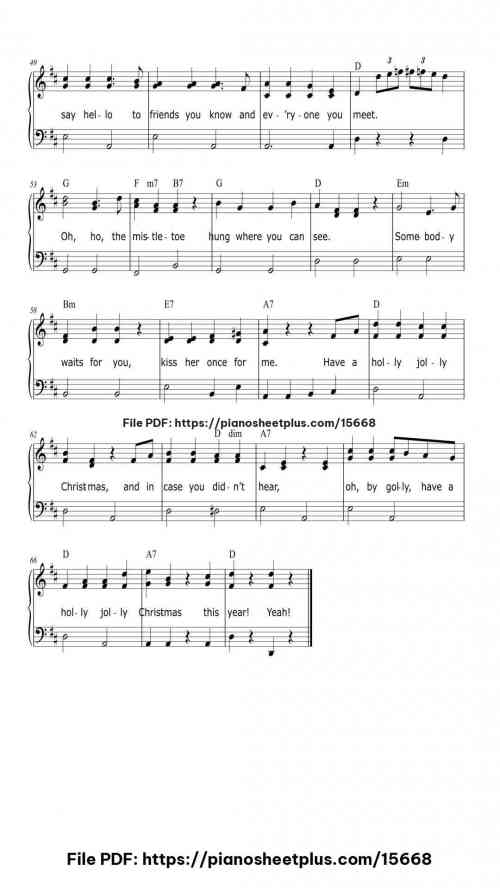 A Holly Jolly Christmas by Johnny Marks Level Intermediate 6 A Holly Jolly Christmas piano sheet music free pdf