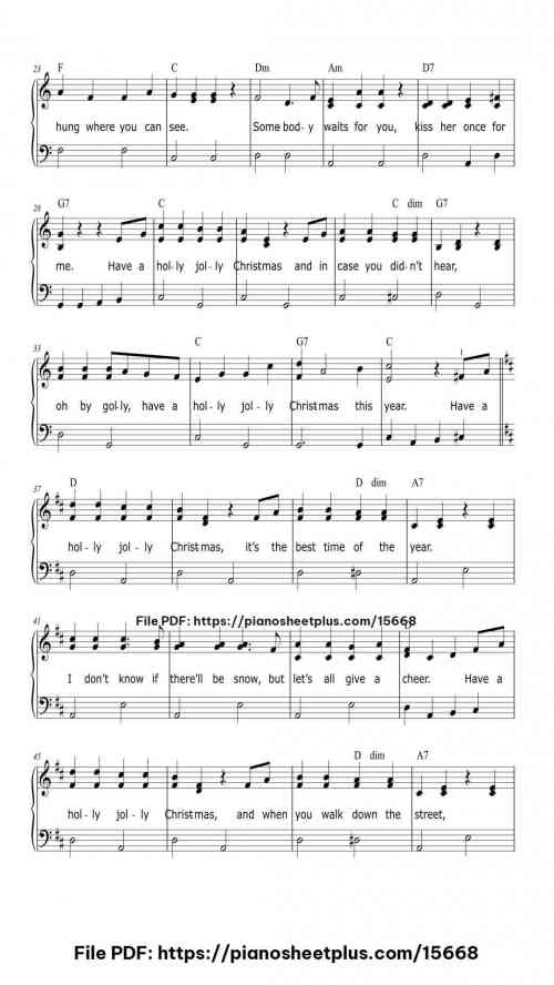 A Holly Jolly Christmas by Johnny Marks Level Intermediate 5 A Holly Jolly Christmas piano sheet music free pdf