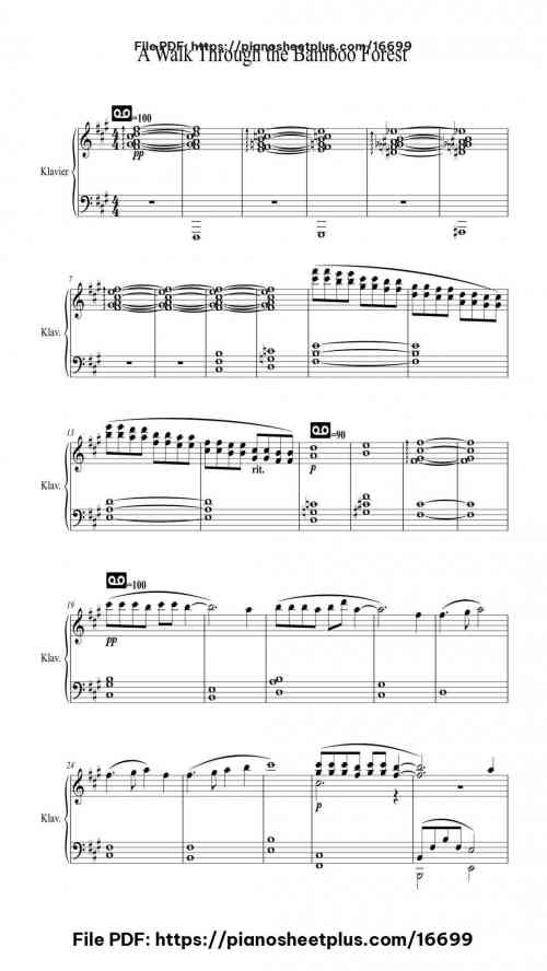 A Walk Through the Bamboo Forest by Gladhutt Sidcash Level Intermediate 8 A Walk Through the Bamboo Forest piano sheet music free pdf