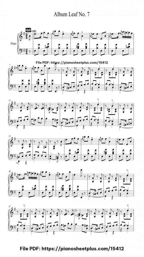 Album Leaf No. 7 – Lyric Pieces I, Op. 12 by Edvard Grieg Level Intermediate 7 Album Leaf No. 7 – Lyric Pieces I, Op. 12 by Edvard Grieg Level Intermediate