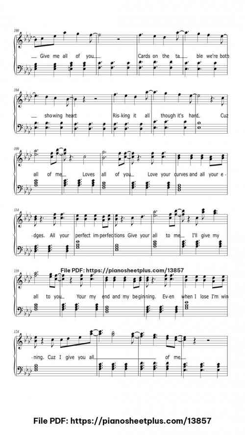 All Of Me - Piano Music Score PDF – Free Download 11 All Of Me piano sheet music free pdf