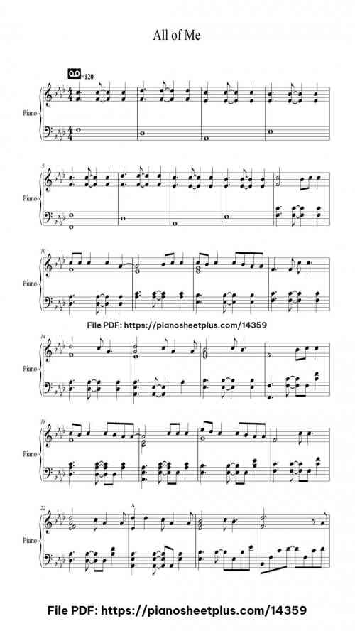 All of Me - Download Piano Sheet Music – Free PDF 14 All of Me – Download Piano Sheet Music – Free PDF