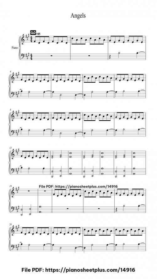 Angels (without melody) by The xx Level Beginner 3 Angels (without melody) piano sheet music free pdf