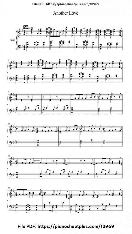 Another Love - Piano Music Score PDF – Free Download 4 Another Love piano sheet music free pdf