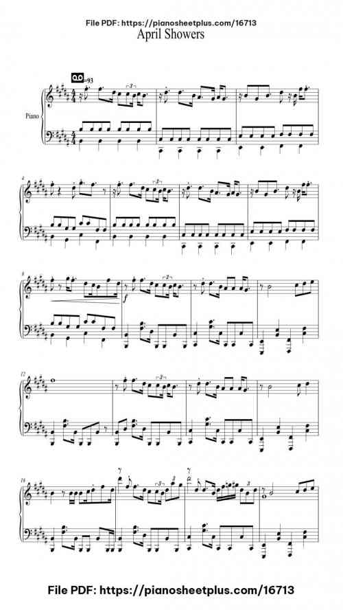 April Showers by ProleteR Level Intermediate 4 April Showers piano sheet music free pdf