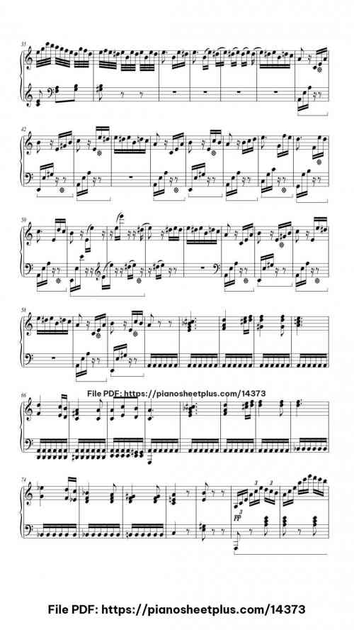 Bagatelle No. 25 in A Minor, WoO 59 "Für Elise" - Download Piano Sheet Music – Free PDF 5 Bagatelle No. 25 in A Minor, WoO 59 "Für Elise" piano sheet music free pdf