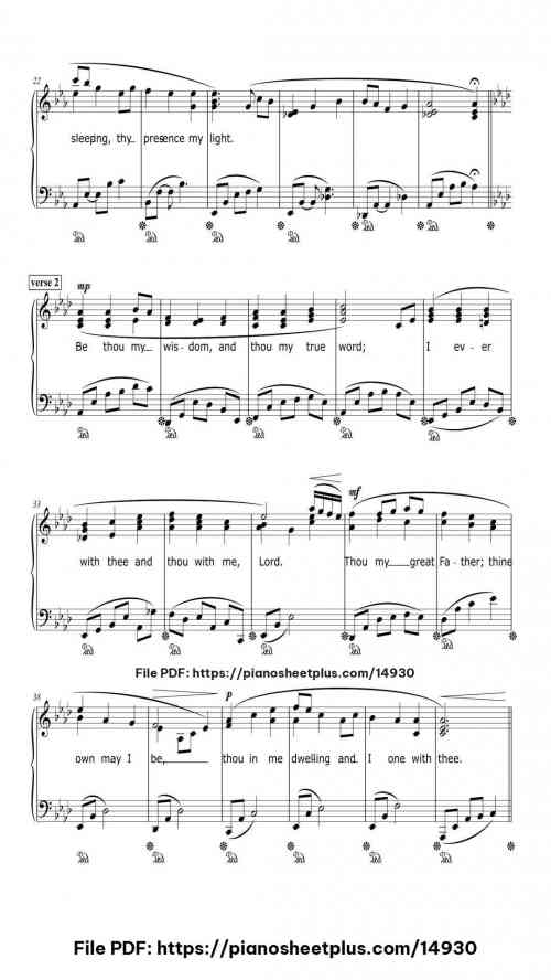 Be Thou My Vision by Ancient Irish Melody Level Advanced 8 Be Thou My Vision piano sheet music free pdf