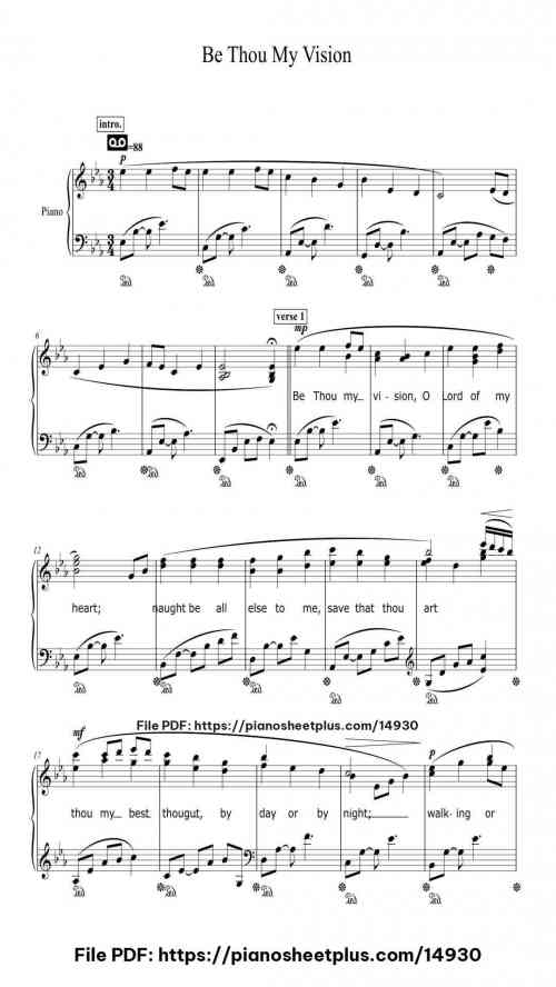Be Thou My Vision by Ancient Irish Melody Level Advanced 7 Be Thou My Vision piano sheet music free pdf
