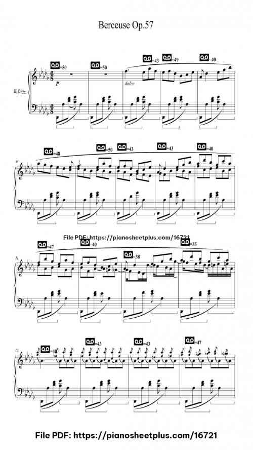 Berceuse, Op. 57 by Frédéric Chopin Level Mastery 13 Berceuse, Op. 57 by Frédéric Chopin Level Mastery