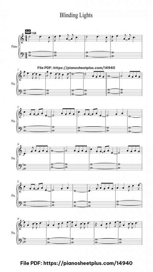 Blinding Lights by The Weeknd Level Easy 9 Blinding Lights by The Weeknd Level Easy