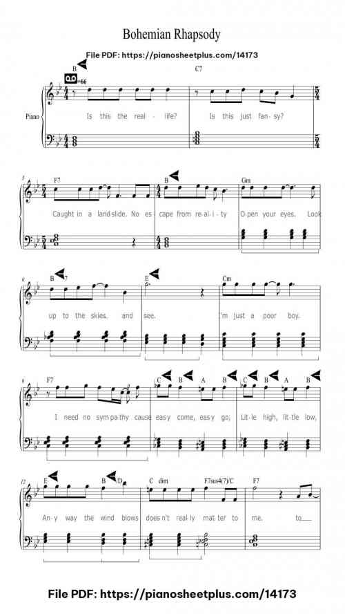 Bohemian Rhapsody - Piano Sheet Music PDF – No Cost 5 Bohemian Rhapsody – Piano Sheet Music PDF – No Cost