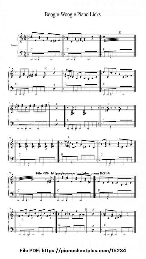 Boogie-Woogie Piano Licks by Elia Marcionetti Level Intermediate 3 Boogie-Woogie Piano Licks piano sheet music free pdf