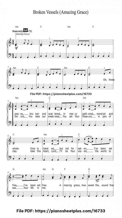 Broken Vessels (Amazing Grace) by Hillsong Worship Level Beginner 9 Broken Vessels (Amazing Grace) by Hillsong Worship Level Beginner