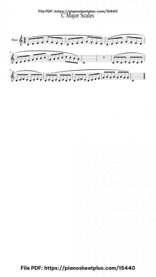 C Major Scales by Composer Level Easy 2 C Major Scales piano sheet music free pdf