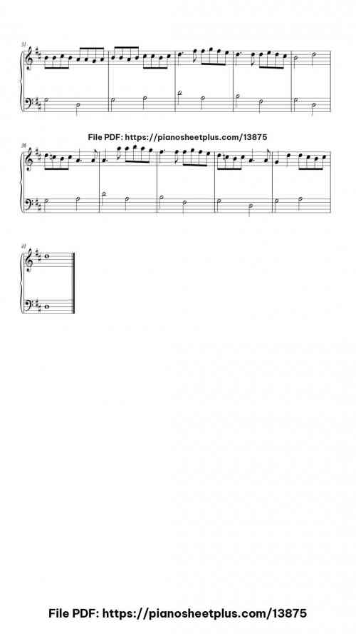 Canon in D - Free Piano Score Sheet (PDF) 4 Canon in D piano sheet music free pdf