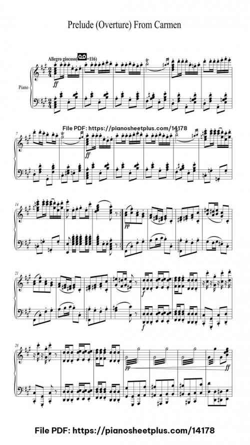 Carmen - Overture - Piano Sheet Music PDF – No Cost 5 Carmen - Overture piano sheet music free pdf