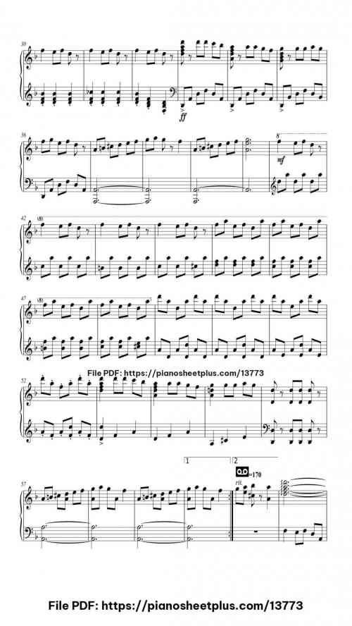 Carol of the Bells - Free Piano Score Sheet (PDF) 5 Carol of the Bells piano sheet music free pdf