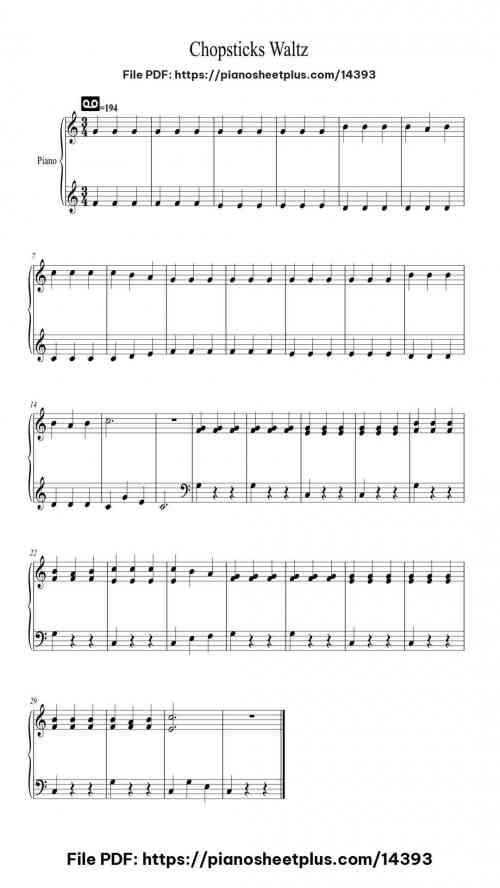 Chopsticks Waltz - High-Quality Piano Sheet Music (Free PDF) 2 Chopsticks Waltz piano sheet music free pdf
