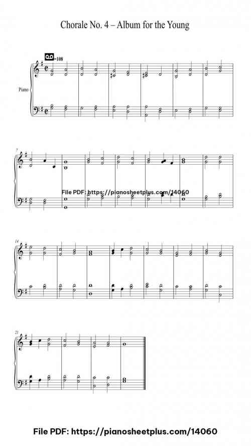 Chorale No. 4 –Album for the Young - Free PDF Piano Score Download 27 Chorale No. 4 –Album for the Young – Free PDF Piano Score Download