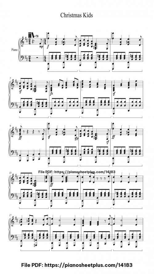 Christmas Kids - Free Piano Sheet Music for Solo (PDF) 5 Christmas Kids piano sheet music free pdf