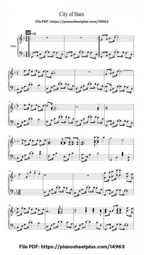 City of Stars by Justin Hurwitz Level Mid-Advanced 4 City of Stars piano sheet music free pdf