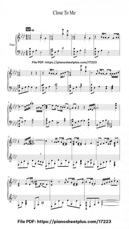 Close To Me by Punch (펀치) Level Intermediate 4 Close To Me piano sheet music free pdf