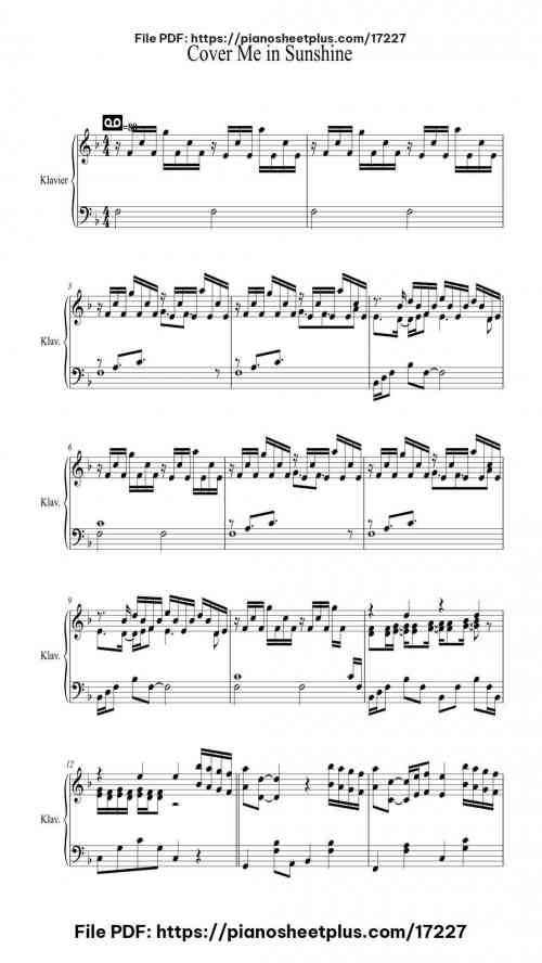 Cover Me in Sunshine by P!nk Level Intermediate 5 Cover Me in Sunshine by P!nk Level Intermediate