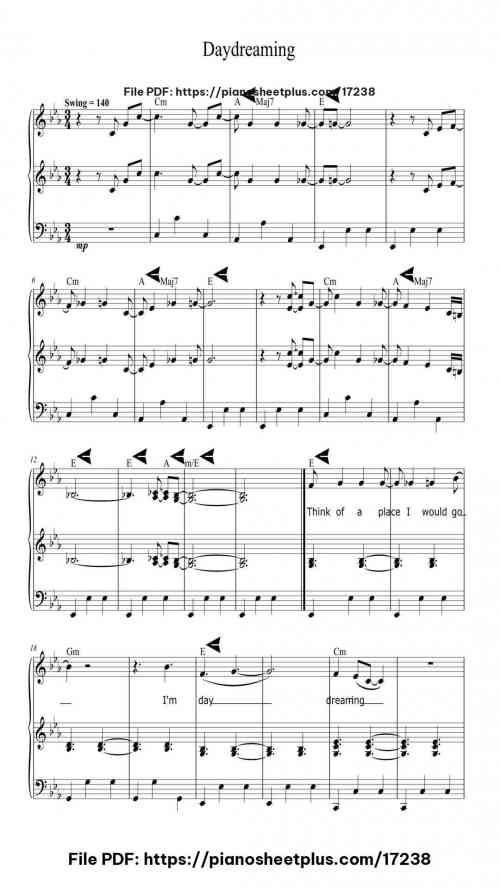 Daydreaming by Dark Dark Dark Level Beginner 11 Daydreaming piano sheet music free pdf