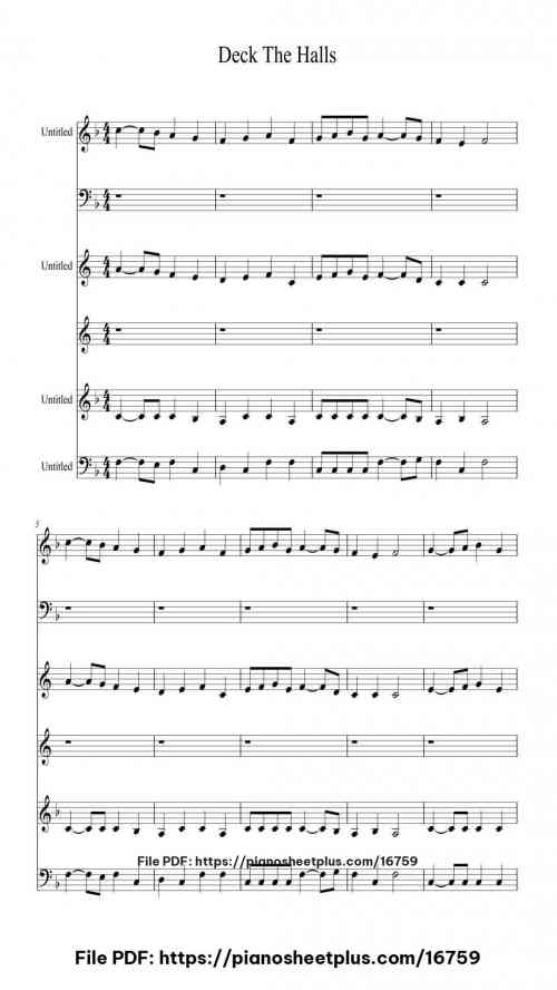 Deck The Halls by Misc Christmas Level Easy 3 Deck The Halls by Misc Christmas Level Easy