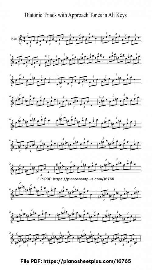 Diatonic Triads with Approach Tones in All Keys by Feses Quinnnence Level Beginner 2 Diatonic Triads with Approach Tones in All Keys piano sheet music free pdf