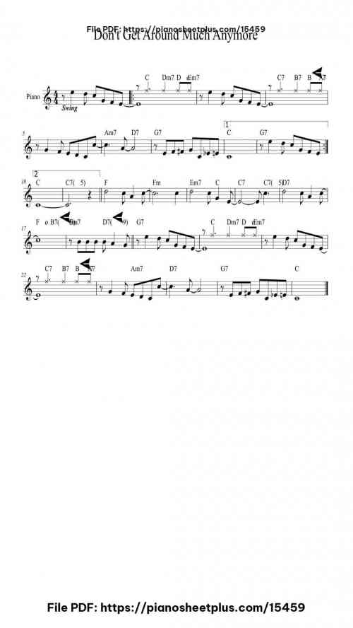 Don't Get Around Much Anymore by Duke Ellington Level Easy 2 Don't Get Around Much Anymore piano sheet music free pdf