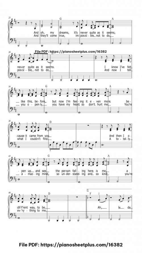 Dreams by The Cranberries Level Intermediate 6 Dreams piano sheet music free pdf