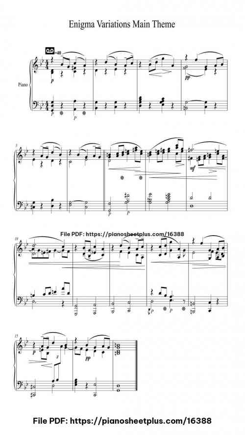 Enigma – Variations Main Theme by Edward Elgar Level Intermediate 11 Enigma – Variations Main Theme by Edward Elgar Level Intermediate