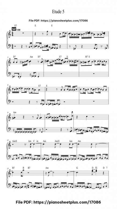 Étude No. 5 by Lee Gerstmann Level Intermediate 3 Étude No. 5 piano sheet music free pdf