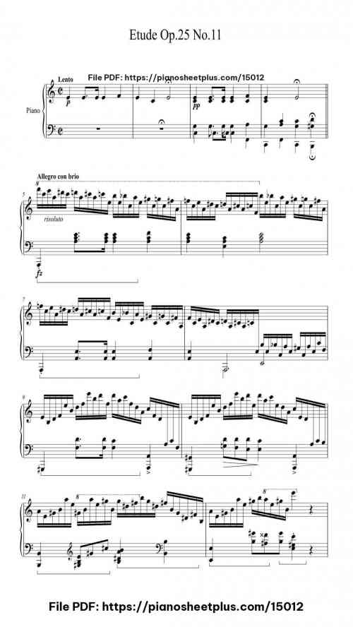 Etude Op. 25 No. 11 in A minor by Frédéric Chopin Level Advanced 7 Etude Op. 25 No. 11 in A minor by Frédéric Chopin Level Advanced