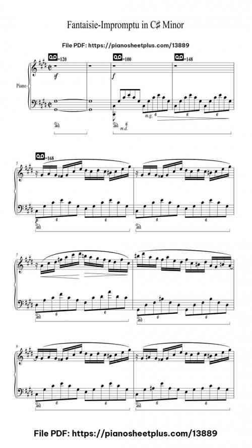 Fantaisie-Impromptu in C# Minor - Free Digital Piano Sheet (PDF) 13 Fantaisie-Impromptu in C# Minor – Free Digital Piano Sheet (PDF)
