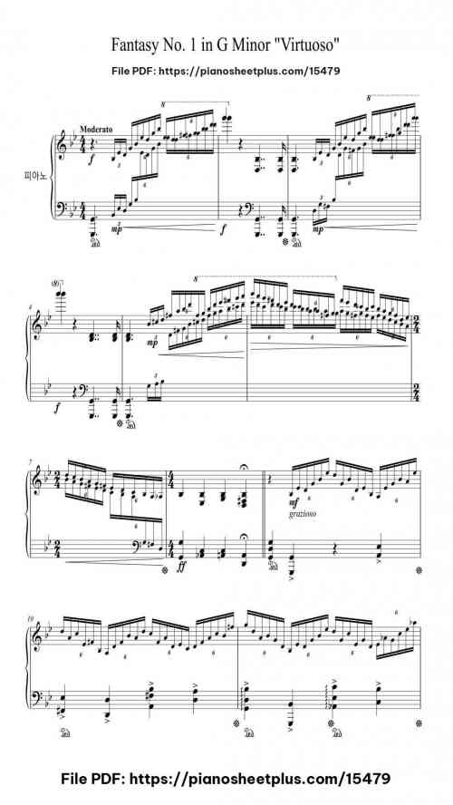 Fantasy No. 1 in G Minor "Virtuoso" by Priestnic Jimxine Level Professional 18 Fantasy No. 1 in G Minor "Virtuoso" piano sheet music free pdf