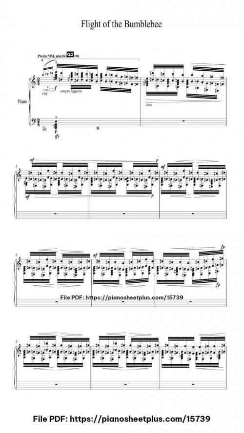 Flight of the Bumblebee by Nikolai Rimsky-Korsakov/György Cziffra Level Mastery 7 Flight of the Bumblebee piano sheet music free pdf