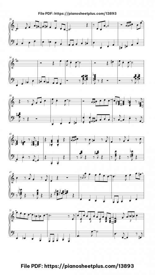 Fly Me to the Moon - Free PDF Piano Score Download 5 Fly Me to the Moon piano sheet music free pdf