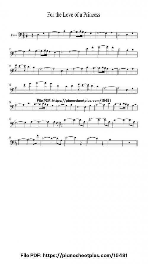 For the Love of a Princess by James Horner Level Easy 4 For the Love of a Princess by James Horner Level Easy