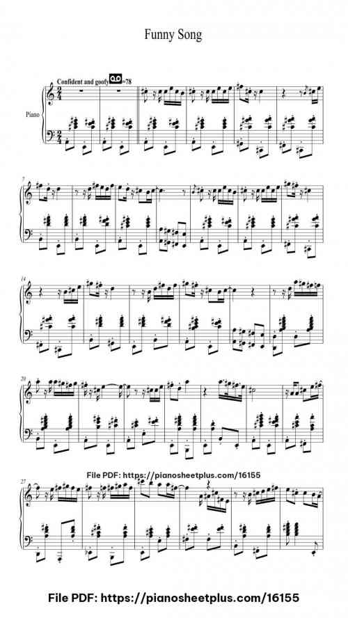 Funny Song by Thomas Hewitt Jones Level Intermediate 3 Funny Song piano sheet music free pdf
