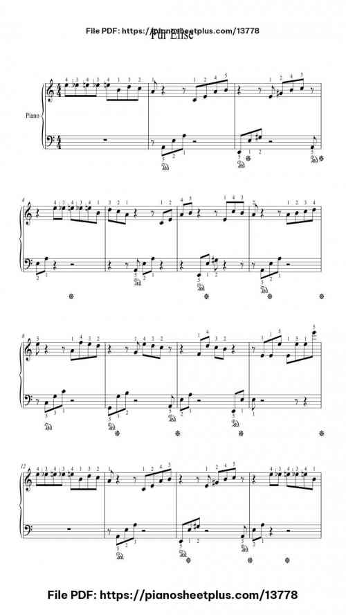 Für Elise, WoO 59 - Free Piano Sheet Music for Solo (PDF) 10 Für Elise, WoO 59 – Free Piano Sheet Music for Solo (PDF)