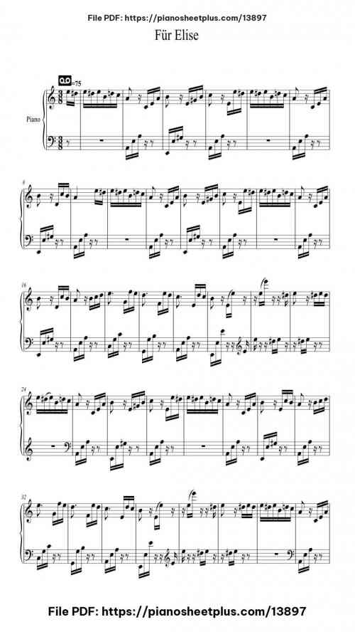 Für Elise - Piano Sheet Music PDF – No Cost 11 Für Elise – Piano Sheet Music PDF – No Cost