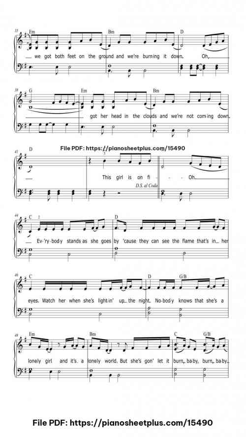 Girl On Fire by Alicia Keys Level Beginner 8 Girl On Fire piano sheet music free pdf