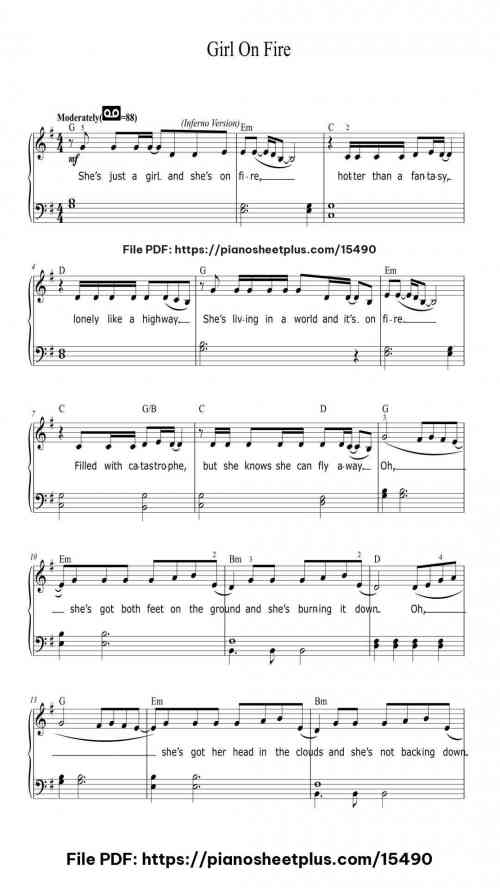 Girl On Fire by Alicia Keys Level Beginner 10 Girl On Fire by Alicia Keys Level Beginner