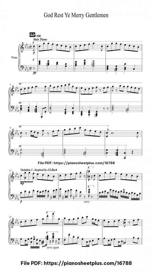 God Rest Ye Merry Gentlemen by Richard Pogoson Level Mid-Advanced 5 God Rest Ye Merry Gentlemen piano sheet music free pdf