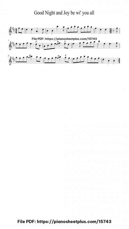Good Night and Joy be wi' you all by JournalMove Level Easy 2 Good Night and Joy be wi' you all piano sheet music free pdf